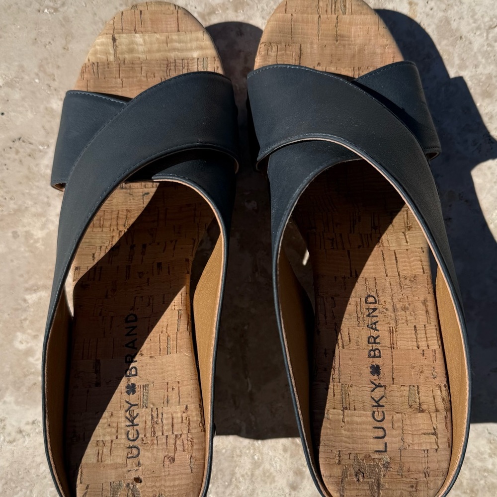 Lucky Brand Women's Black Leather Mules - Picture 6 of 14